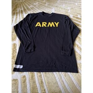 US ARMY ISSUE LONG SLEEVE PT T-SHIRT MEDIUM BLACK/GOLD